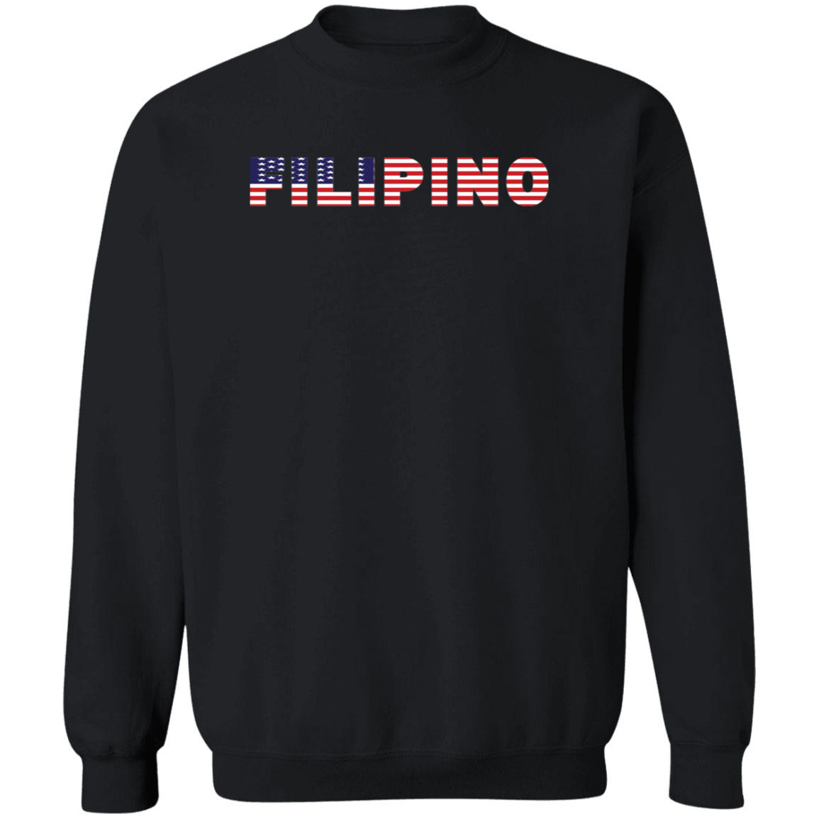 Filipino with US Flag Embedded Unisex Crewneck Pullover Sweatshirt