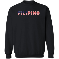 Filipino with US Flag Embedded Unisex Crewneck Pullover Sweatshirt