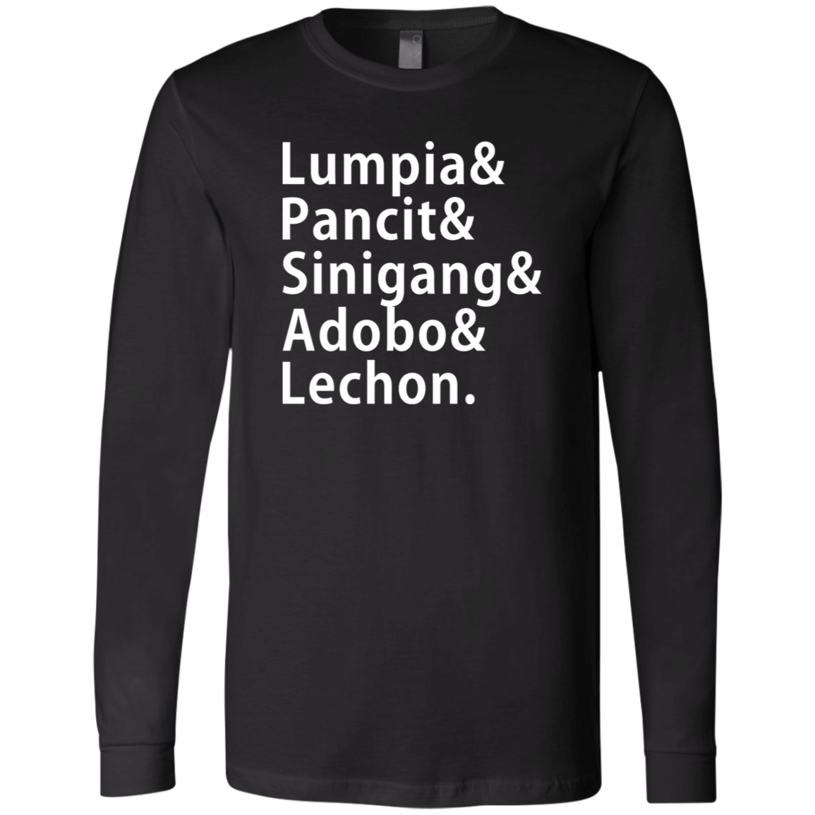 Lumpia Pancit Sinigang Adobo Lechon Mens Jersey Long Sleeve T-Shirt