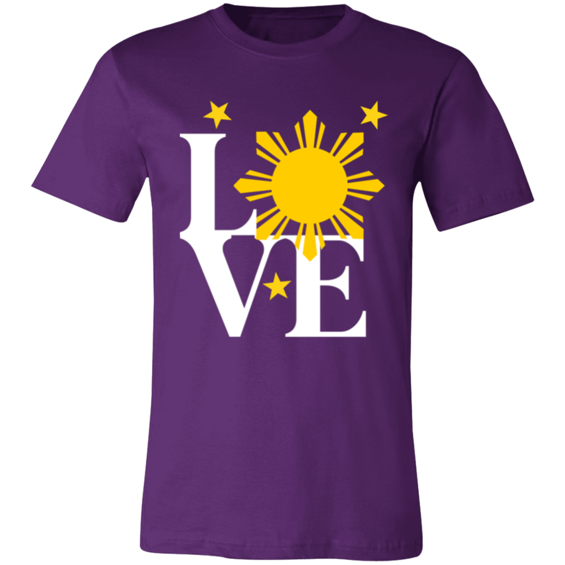 Love with Yellow Sun and Stars Unisex Jersey T-Shirt