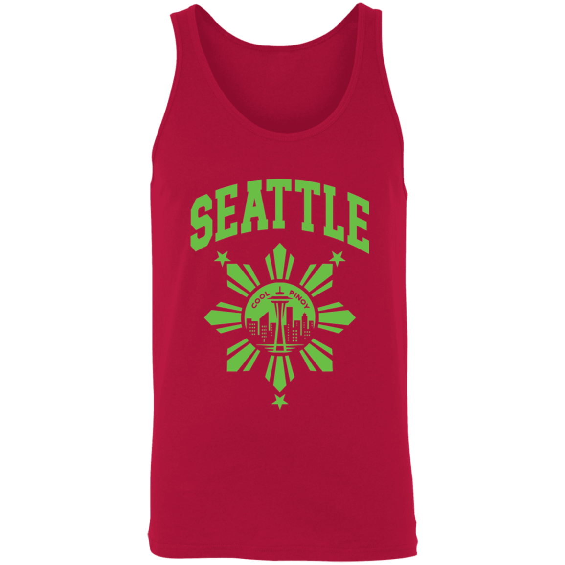 Seattle with Sun and Stars Unisex Cotton Tank Top