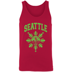 Seattle with Sun and Stars Unisex Cotton Tank Top