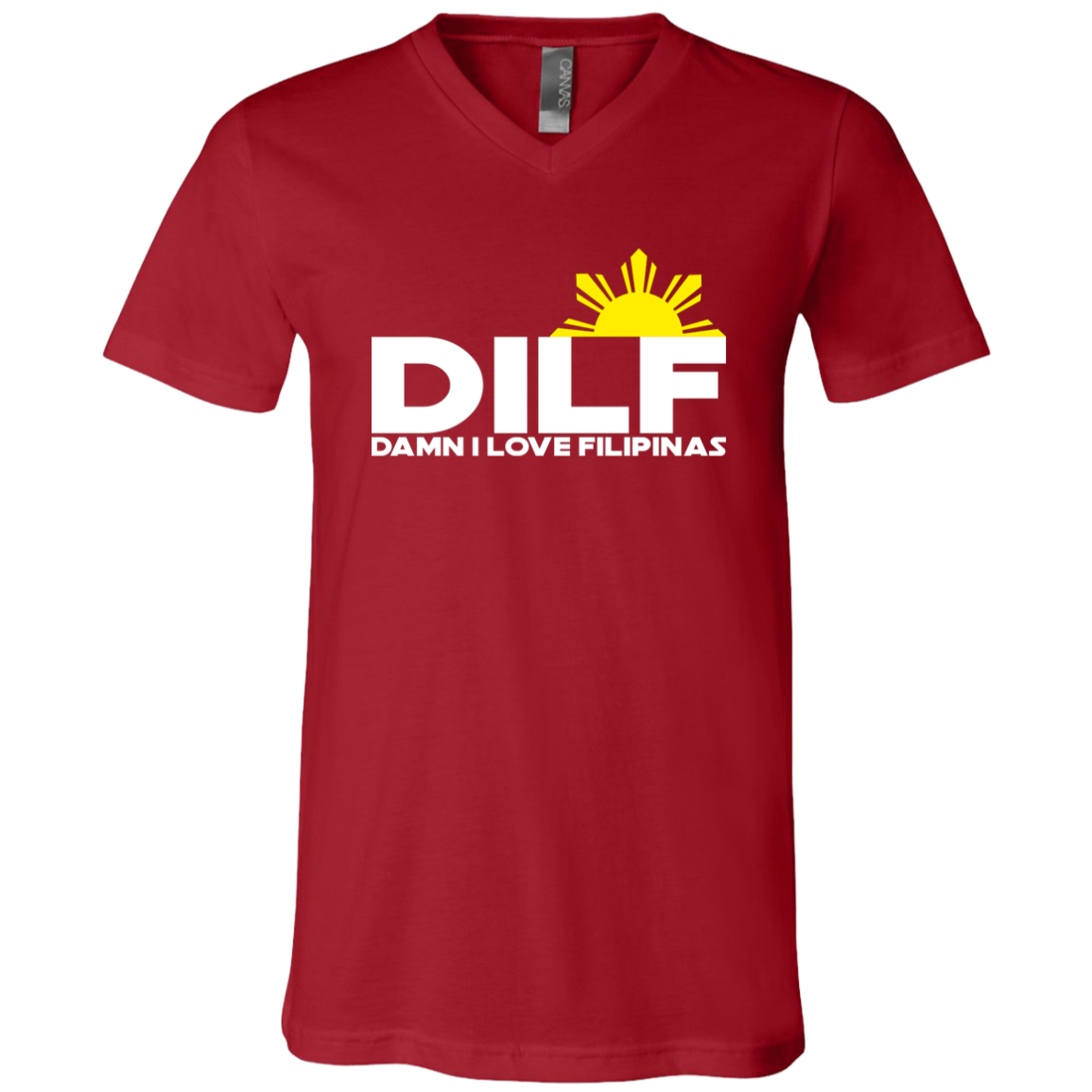 DILF Damn I Love Filipinas Unisex Jersey V-Neck T-Shirt