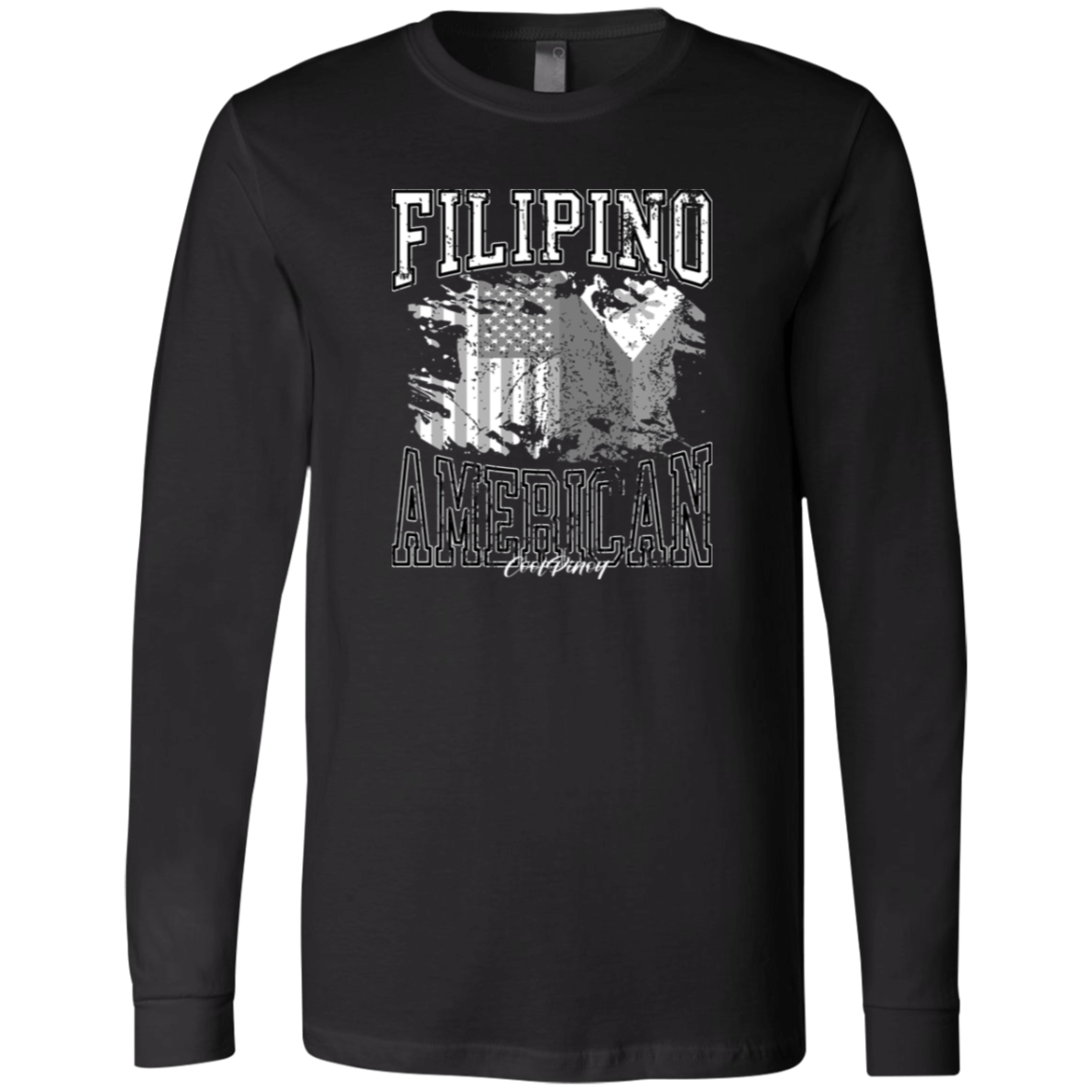 Filipino American Flags Distressed Unisex Jersey Long Sleeve T-Shirt