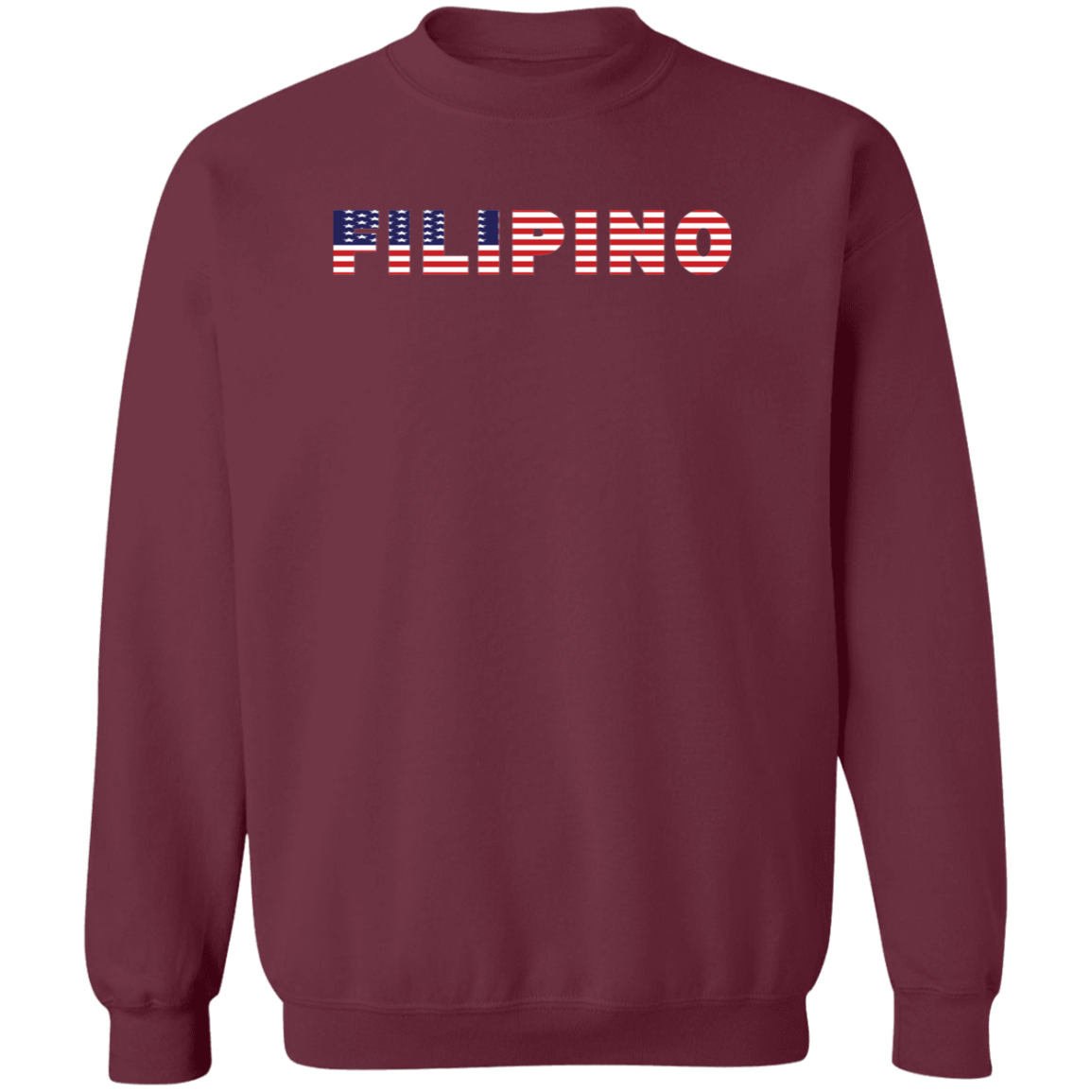 Filipino with US Flag Embedded Unisex Crewneck Pullover Sweatshirt