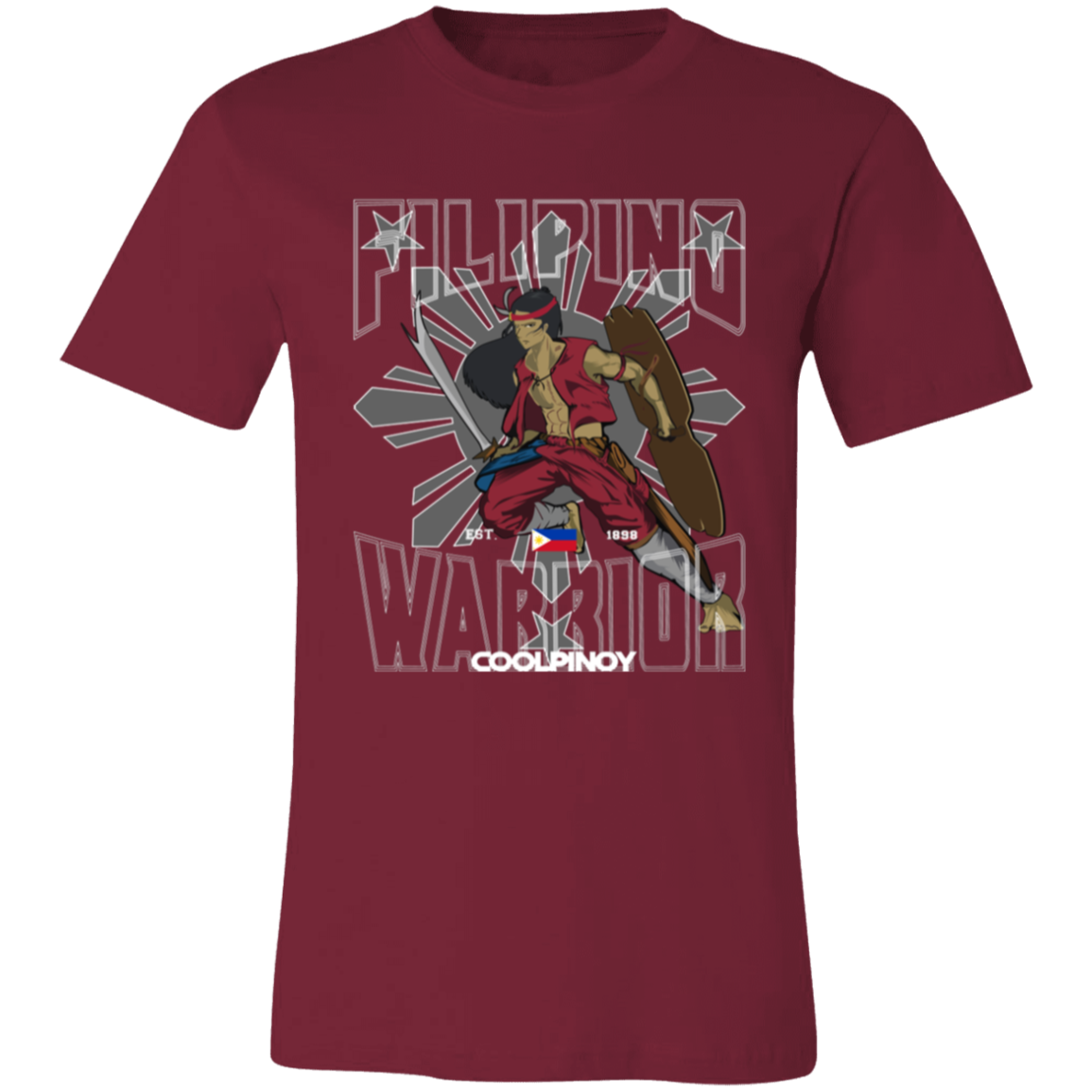 Filipino Warrior Grey Sun and Stars Unisex Jersey T-Shirt