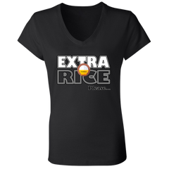 Extra Rice Please Ladies Jersey V-Neck T-Shirt