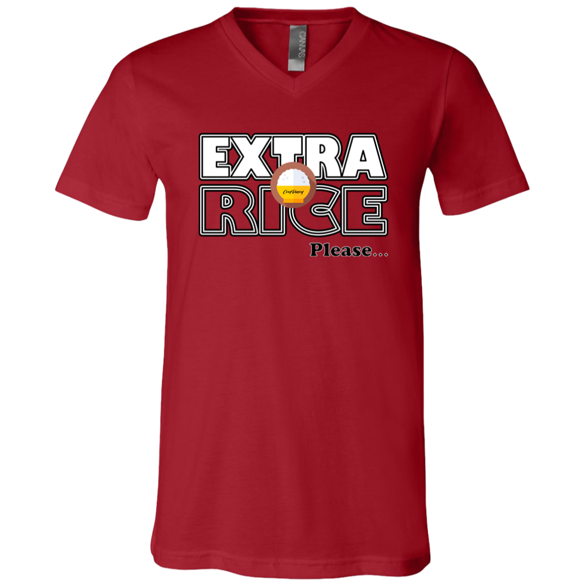 Extra Rice Please Unisex Jersey V-Neck T-Shirt