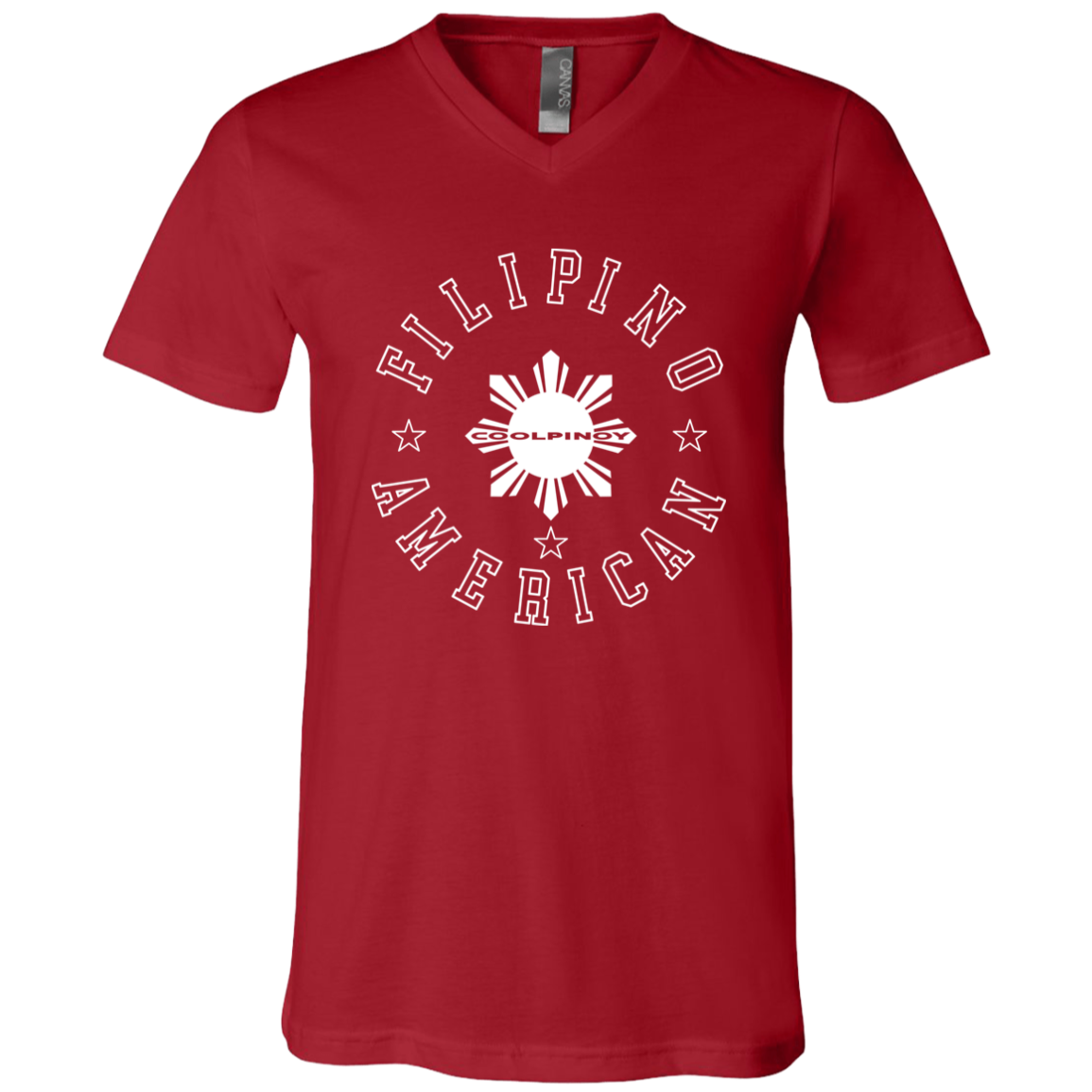 Filipino American White Sun Unisex Jersey V-Neck T-Shirt