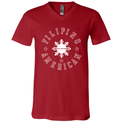 Filipino American White Sun Unisex Jersey V-Neck T-Shirt