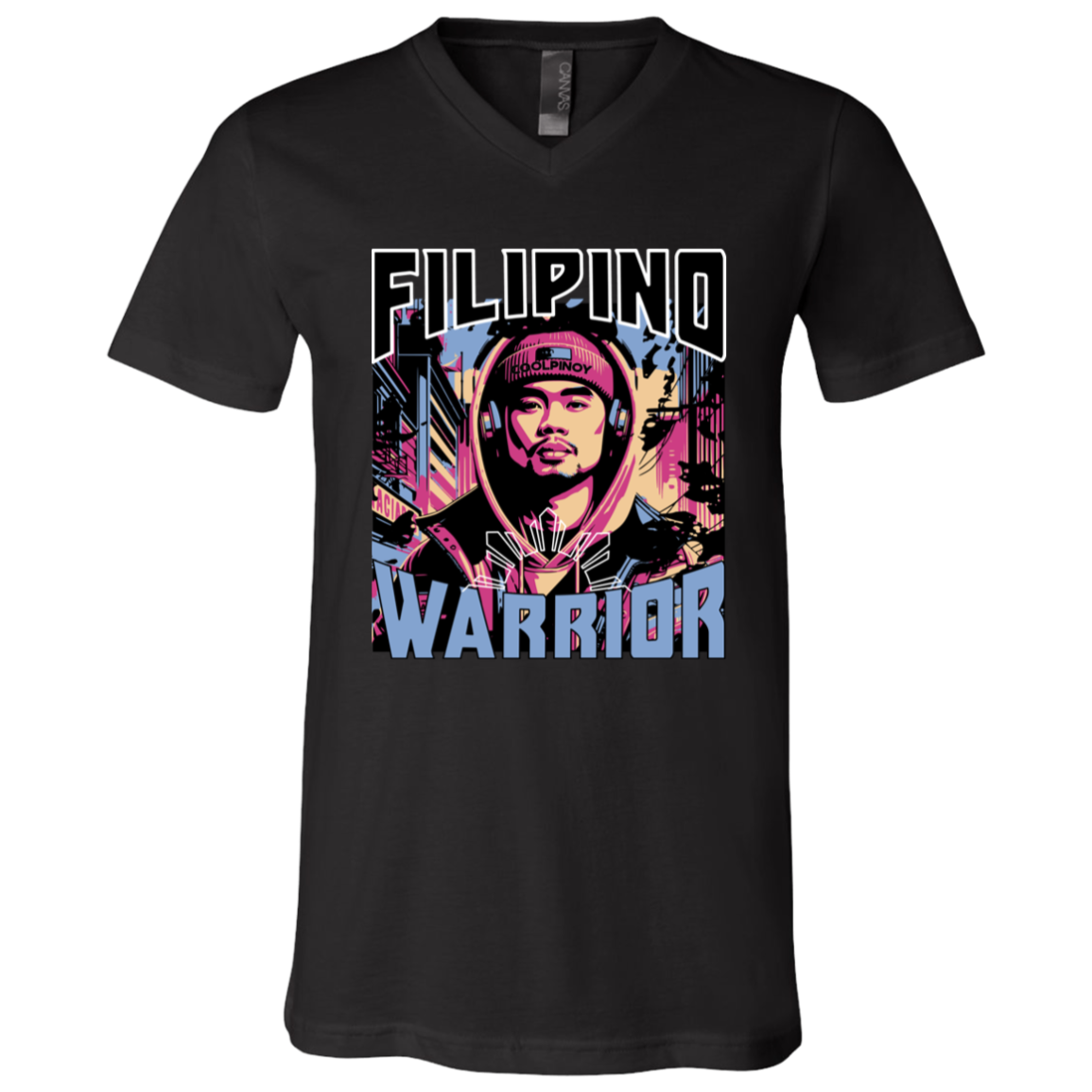 Filipino Street Warrior Unisex Jersey V-Neck T-Shirt