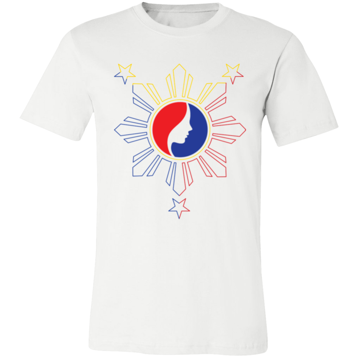 Pinay Silhouette in Philippine Sun Tricolorpng Unisex Jersey T-Shirt