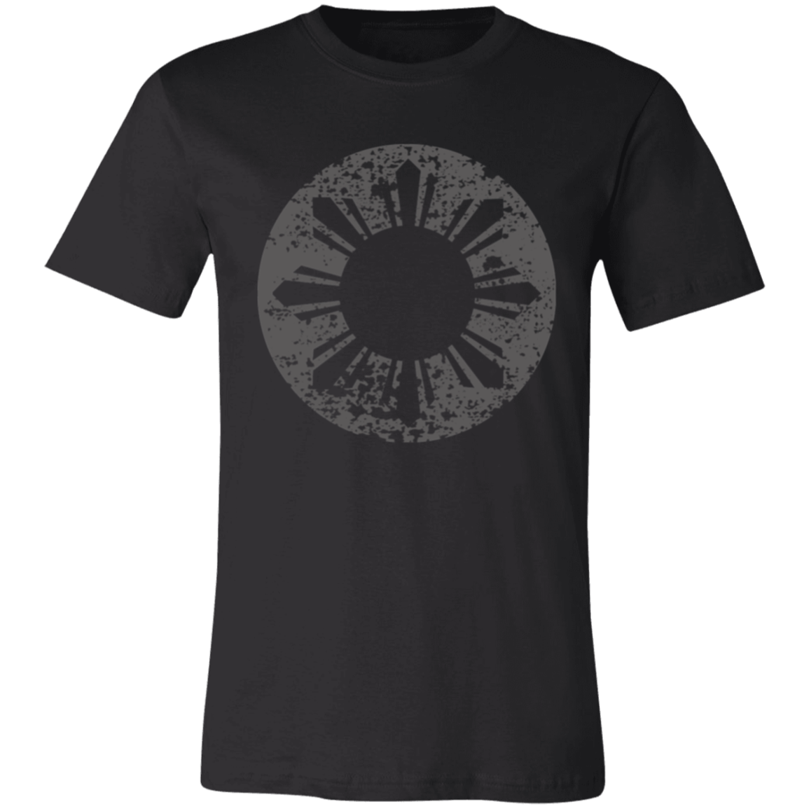 Sun and Stars in Circle Distressed Unisex Jersey T-Shirt