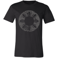 Sun and Stars in Circle Distressed Unisex Jersey T-Shirt