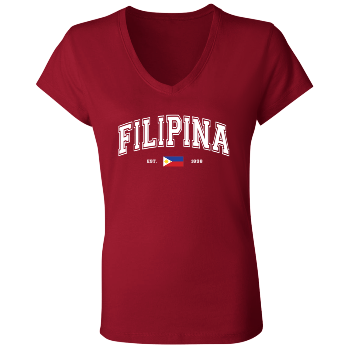 Filipina Est 1898 Ladies' Jersey V-Neck T-Shirt