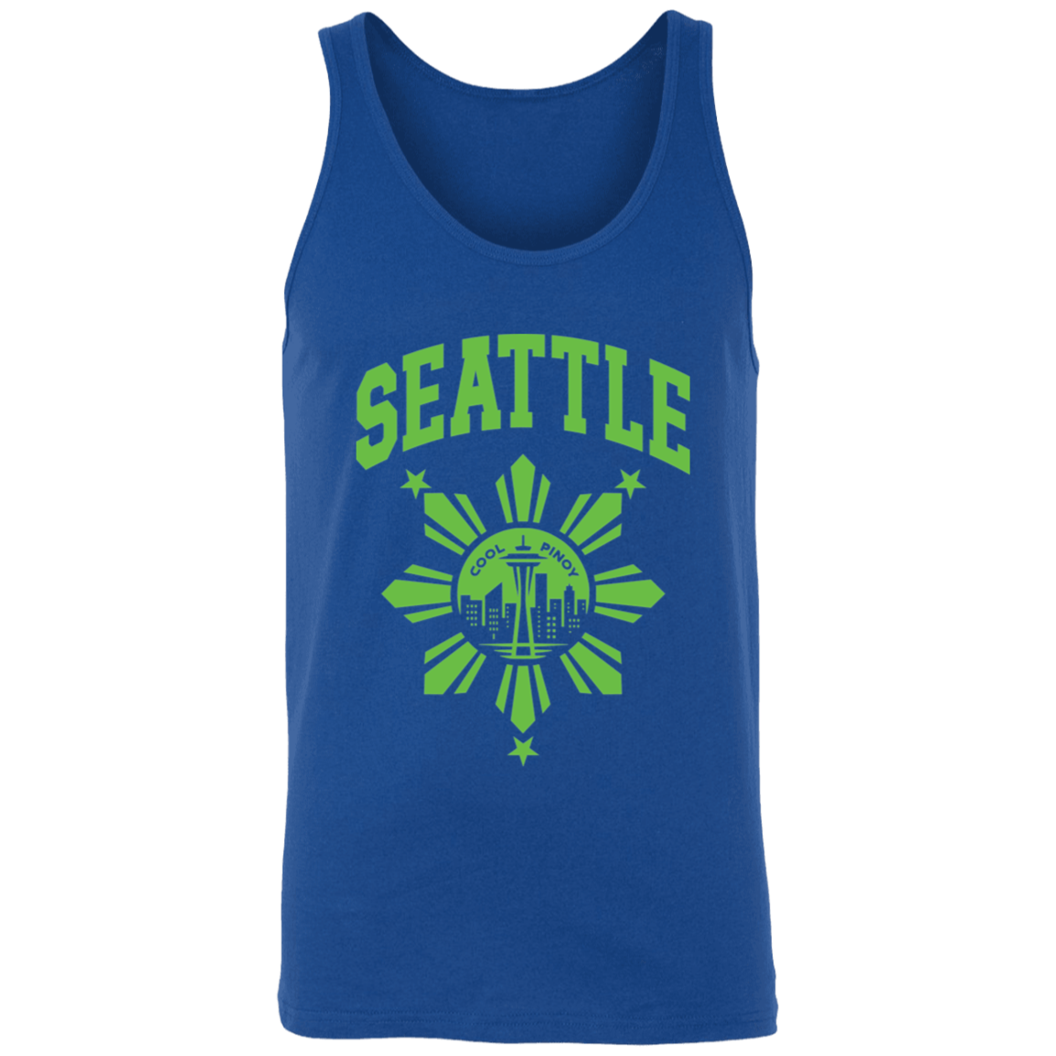 Seattle with Sun and Stars Unisex Cotton Tank Top