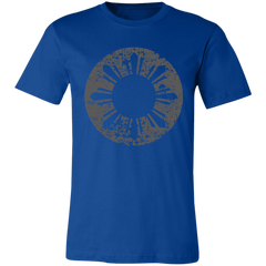 Sun and Stars in Circle Distressed Unisex Jersey T-Shirt