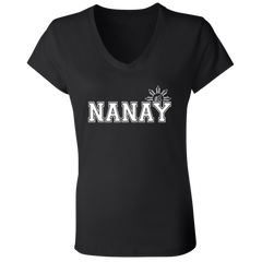 No 1 Nanay Ladies Jersey V-Neck T-Shirt