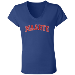 Maarte University Ladies Jersey V-Neck T-Shirt