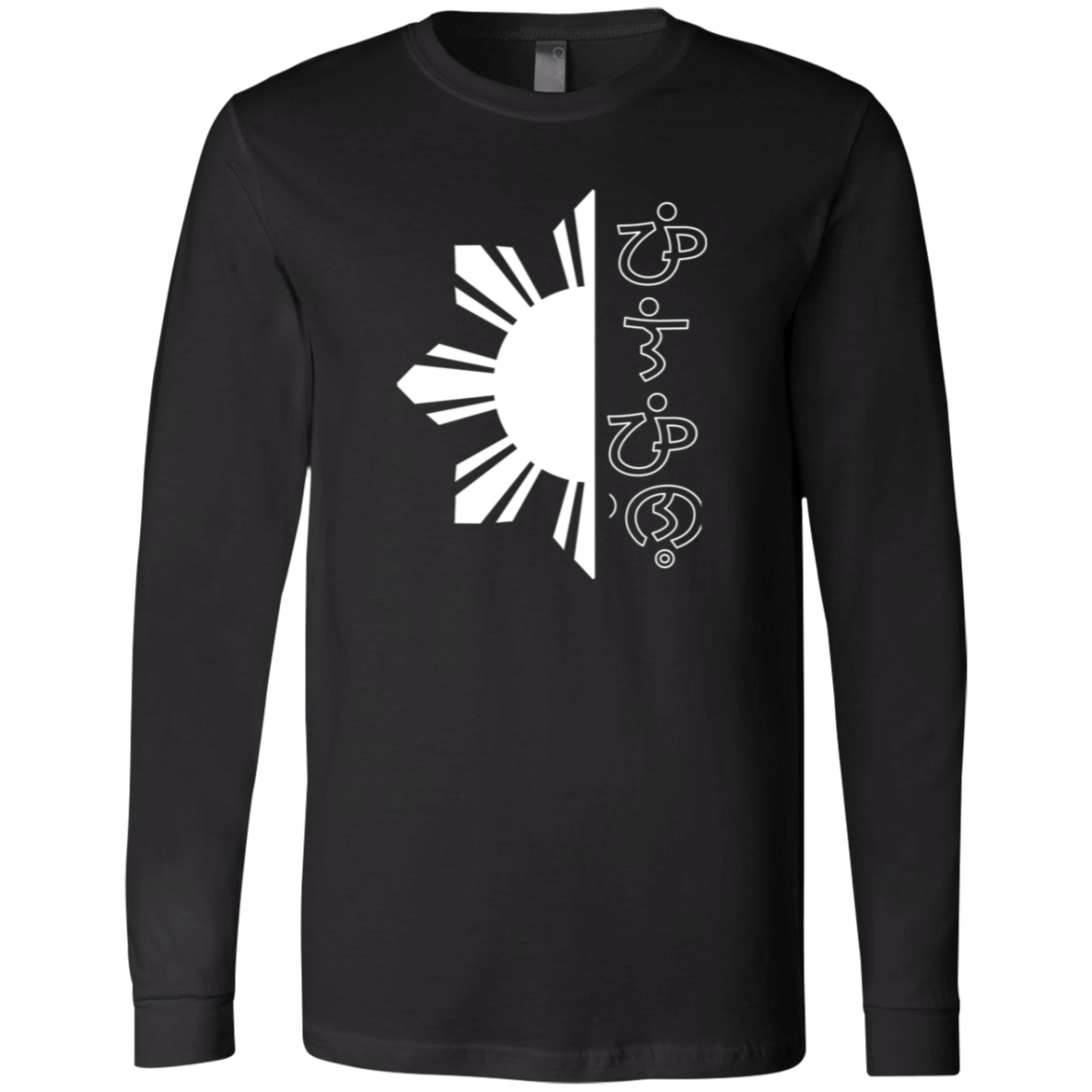 Filipino in Baybayin Script Half Sun Mens Jersey Long Sleeve T-Shirt