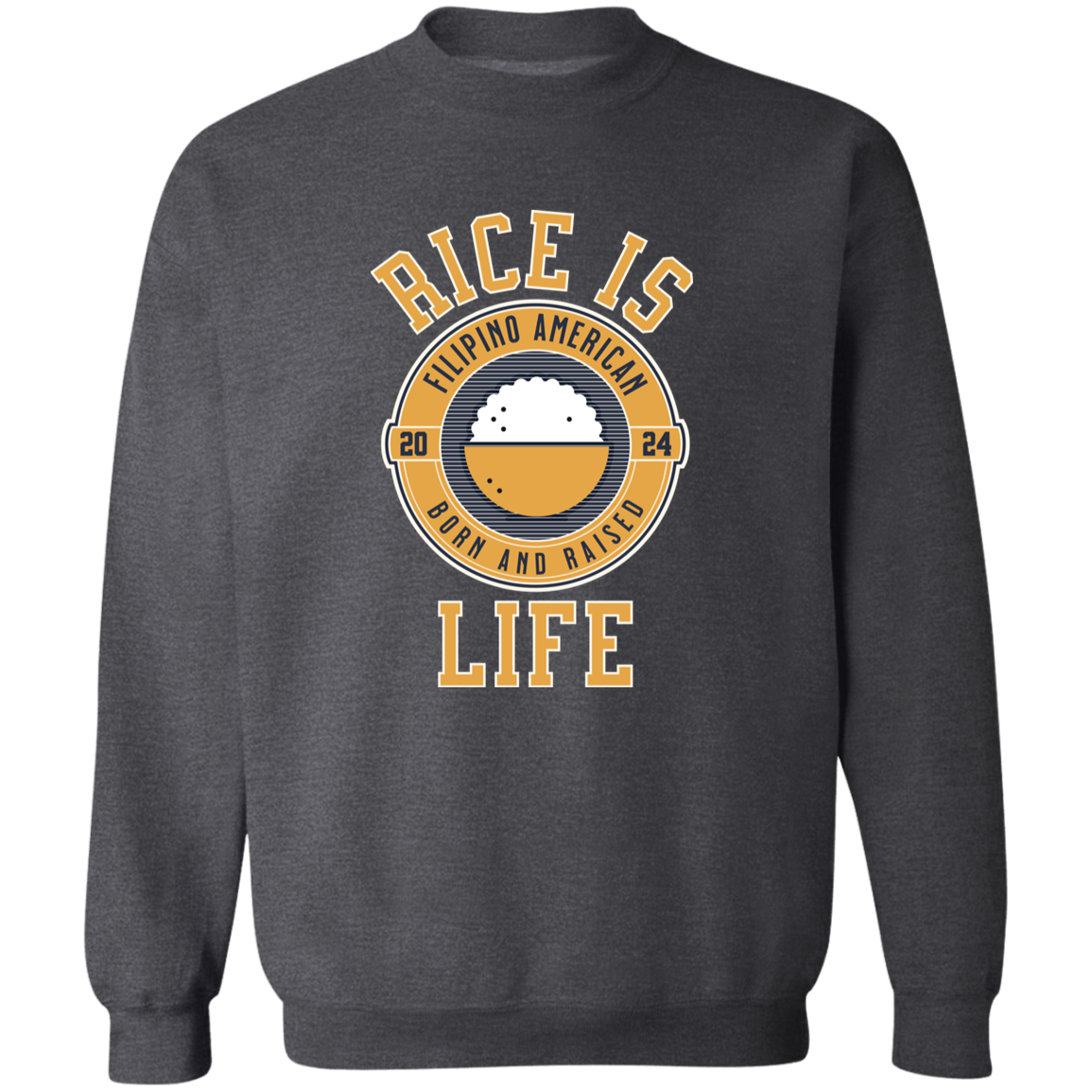 RIce is Life Unisex Crewneck Pullover Sweatshirt