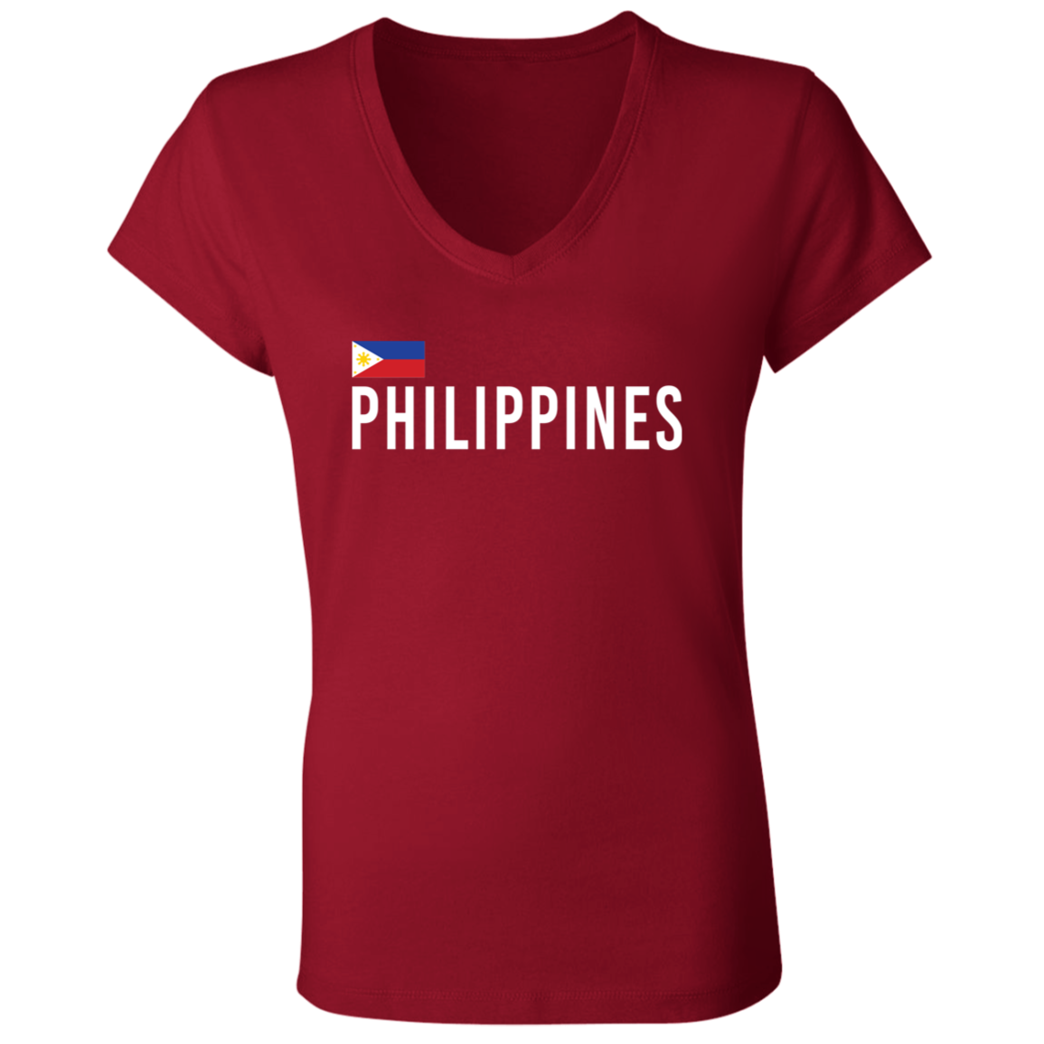 Team Philippines Ladies' Jersey V-Neck T-Shirt