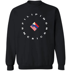 Filipino American with Flags Unisex Crewneck Pullover Sweatshirt