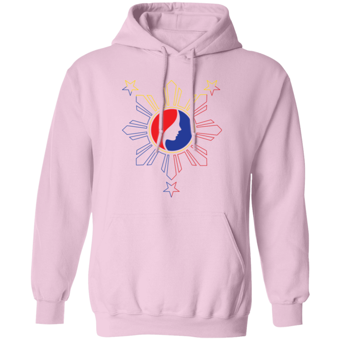 Pinay Silhouette in Philippine Sun Tricolorpng Unisex Pullover Hoodie