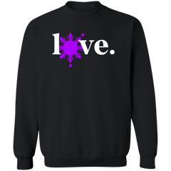 Love with Purple Sun and Stars Unisex Crewneck Pullover Sweatshirt