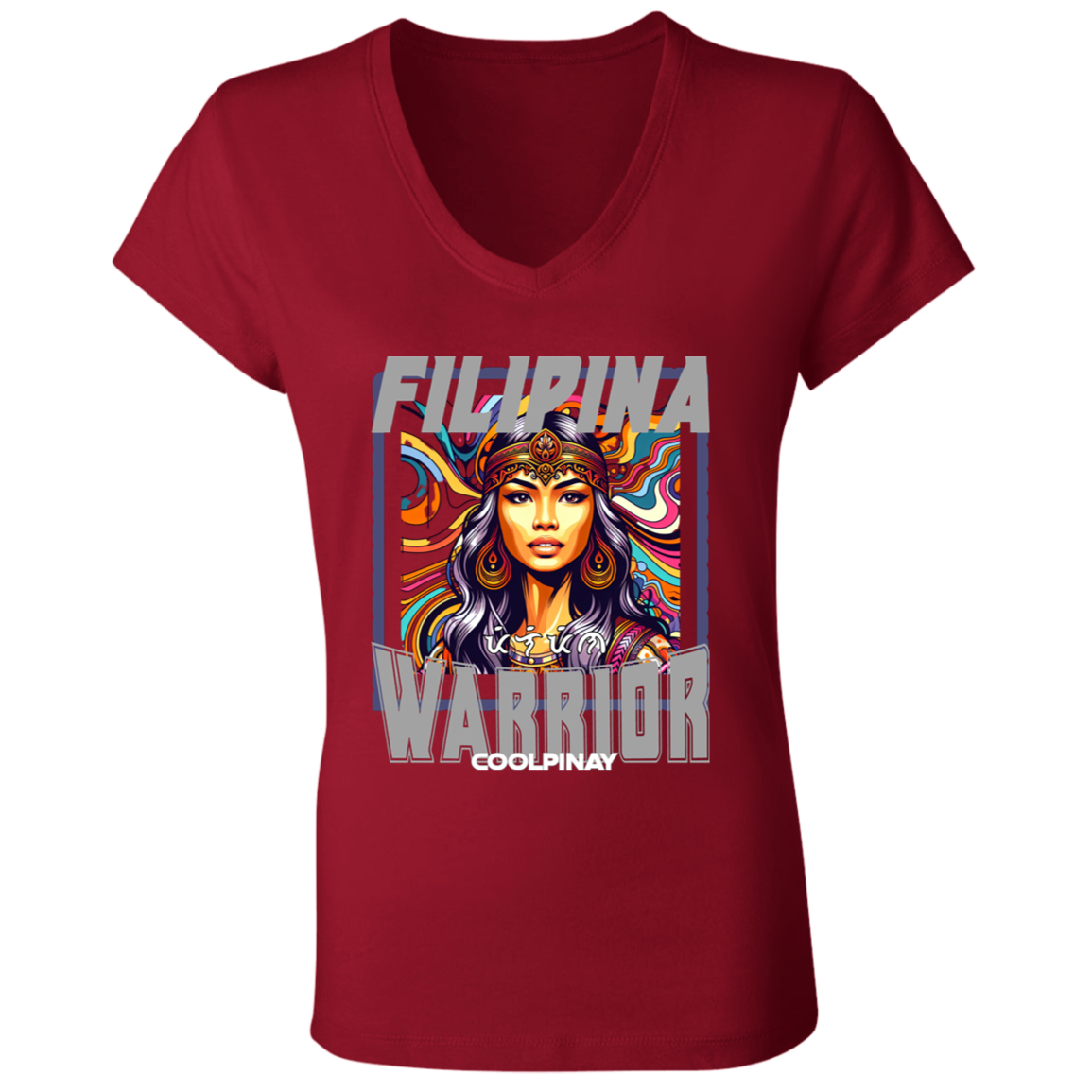 Filipina Warrior Beauty Ladies' Jersey V-Neck T-Shirt