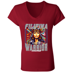 Filipina Warrior Beauty Ladies' Jersey V-Neck T-Shirt