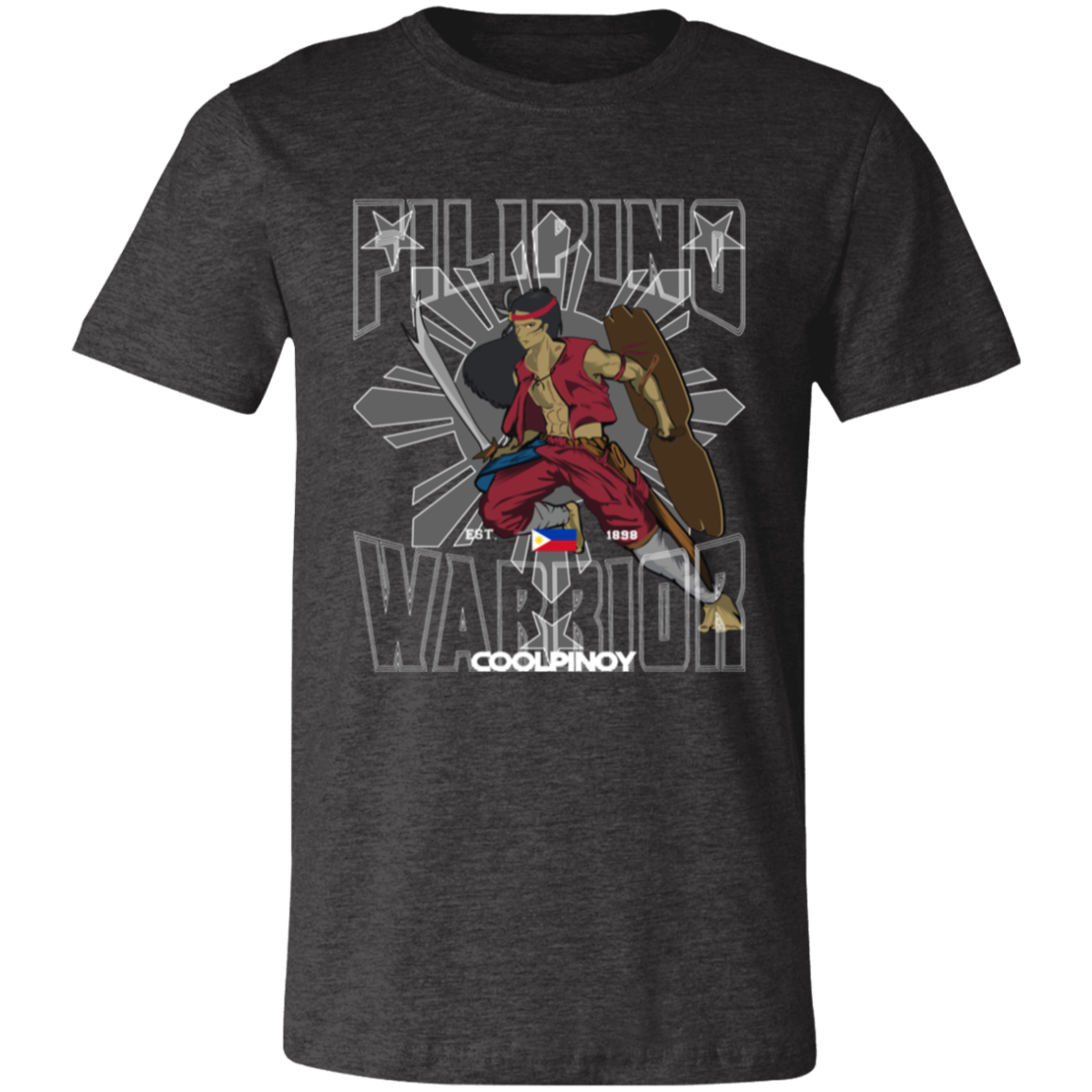 Filipino Warrior Grey Sun and Stars Unisex Jersey T-Shirt