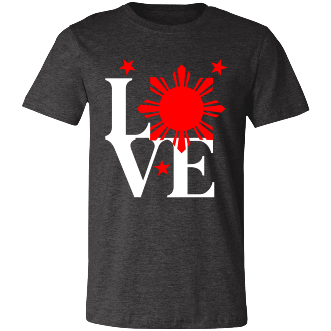 Love with Red Sun and Stars Unisex Jersey T-Shirt