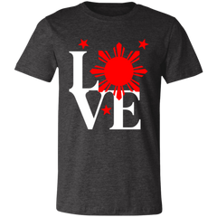 Love with Red Sun and Stars Unisex Jersey T-Shirt