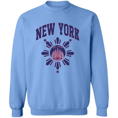 New York with Sun and Stars Unisex Crewneck Pullover Sweatshirt