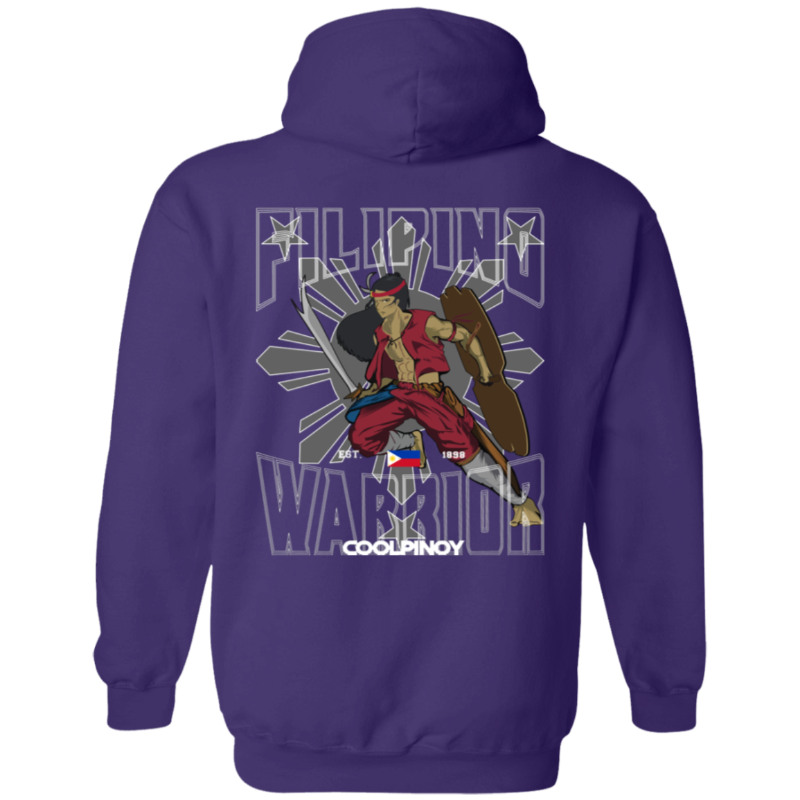 Filipino Warrior Grey Sun and Stars Unisex Pullover Hoodie