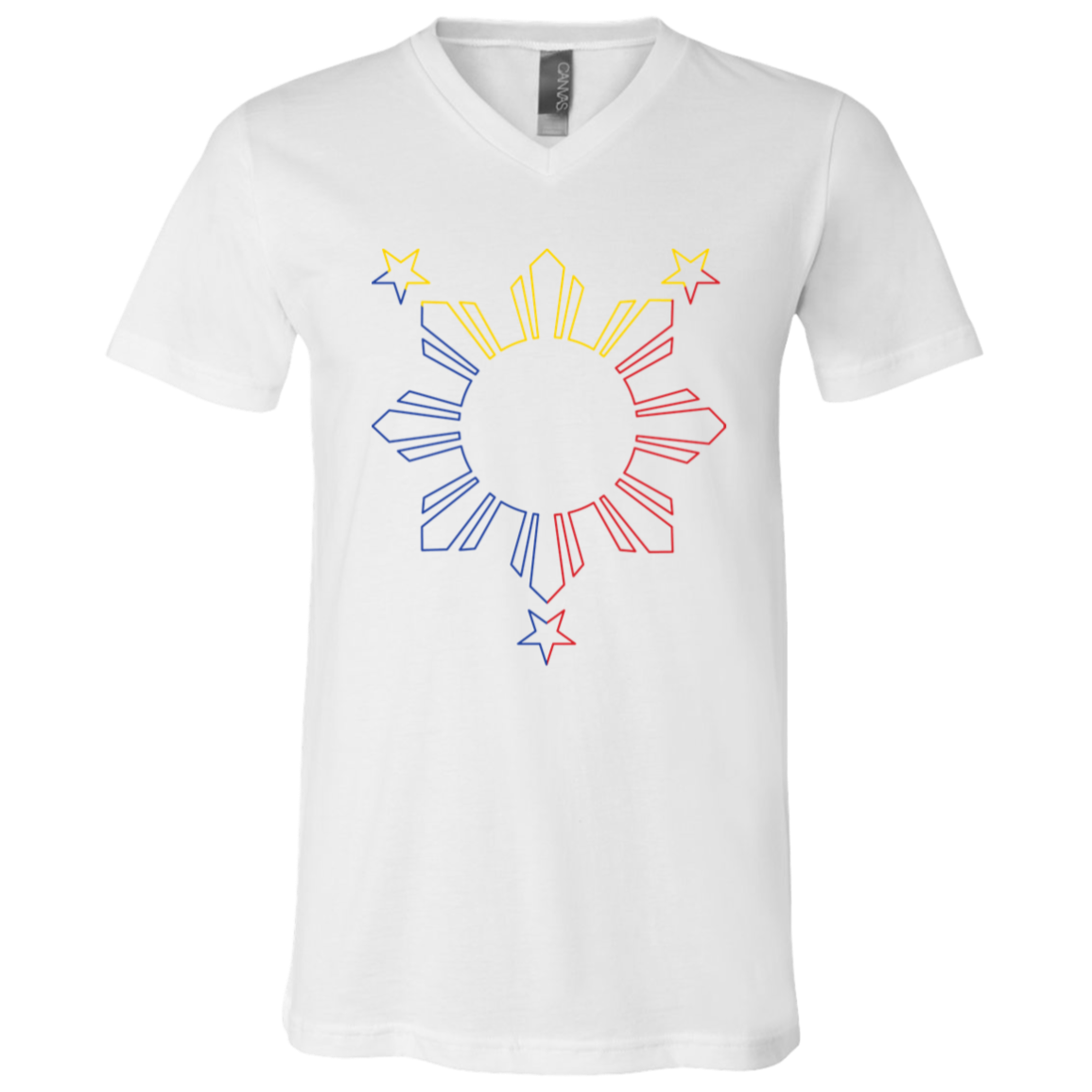 Sun and Stars Outline Unisex Jersey V-Neck T-Shirt