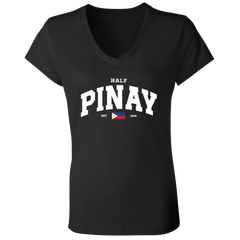 Half Pinay Ladies' Jersey V-Neck T-Shirt