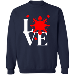 Love with Red Sun and Stars Unisex Crewneck Pullover Sweatshirt