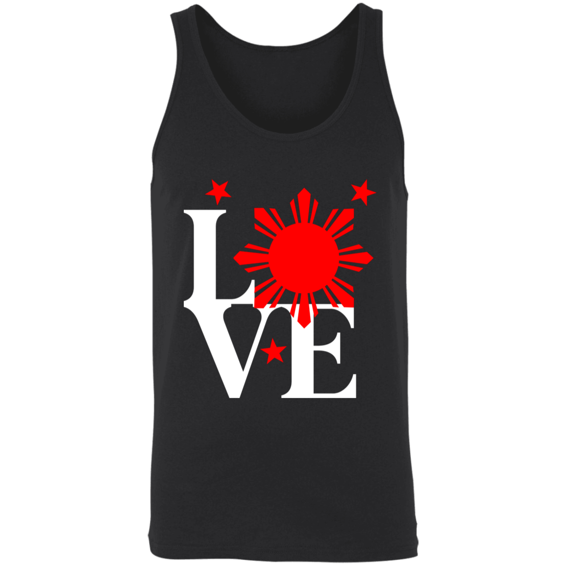 Love with Red Sun and Stars Unisex Cotton Tank Top