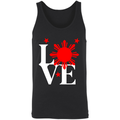 Love with Red Sun and Stars Unisex Cotton Tank Top