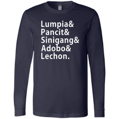 Lumpia Pancit Sinigang Adobo Lechon Mens Jersey Long Sleeve T-Shirt