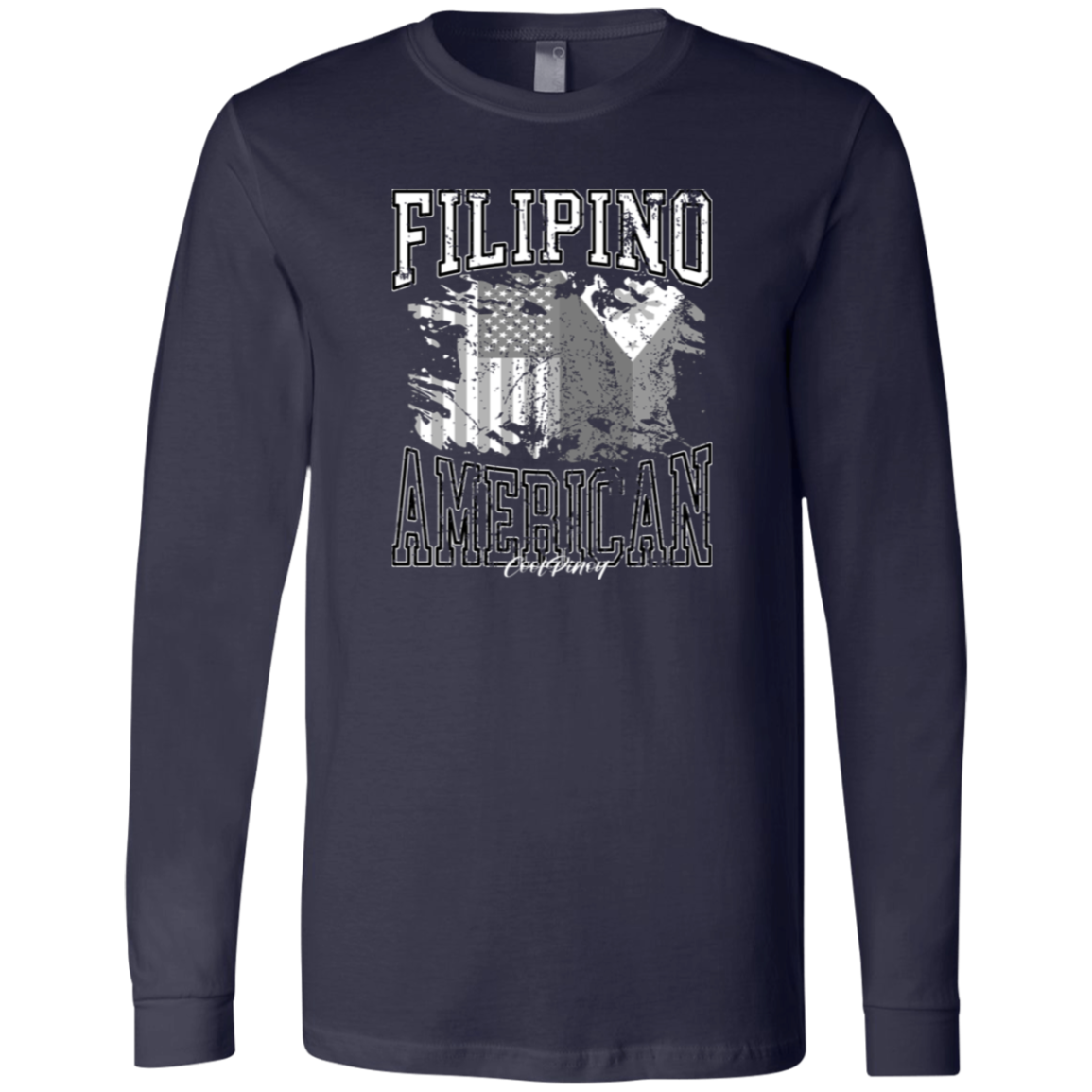 Filipino American Flags Distressed Unisex Jersey Long Sleeve T-Shirt