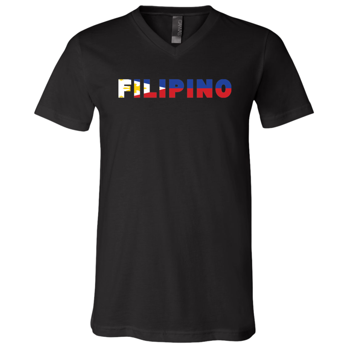 Filipino with Flag Embedded Unisex Jersey V-Neck T-Shirt