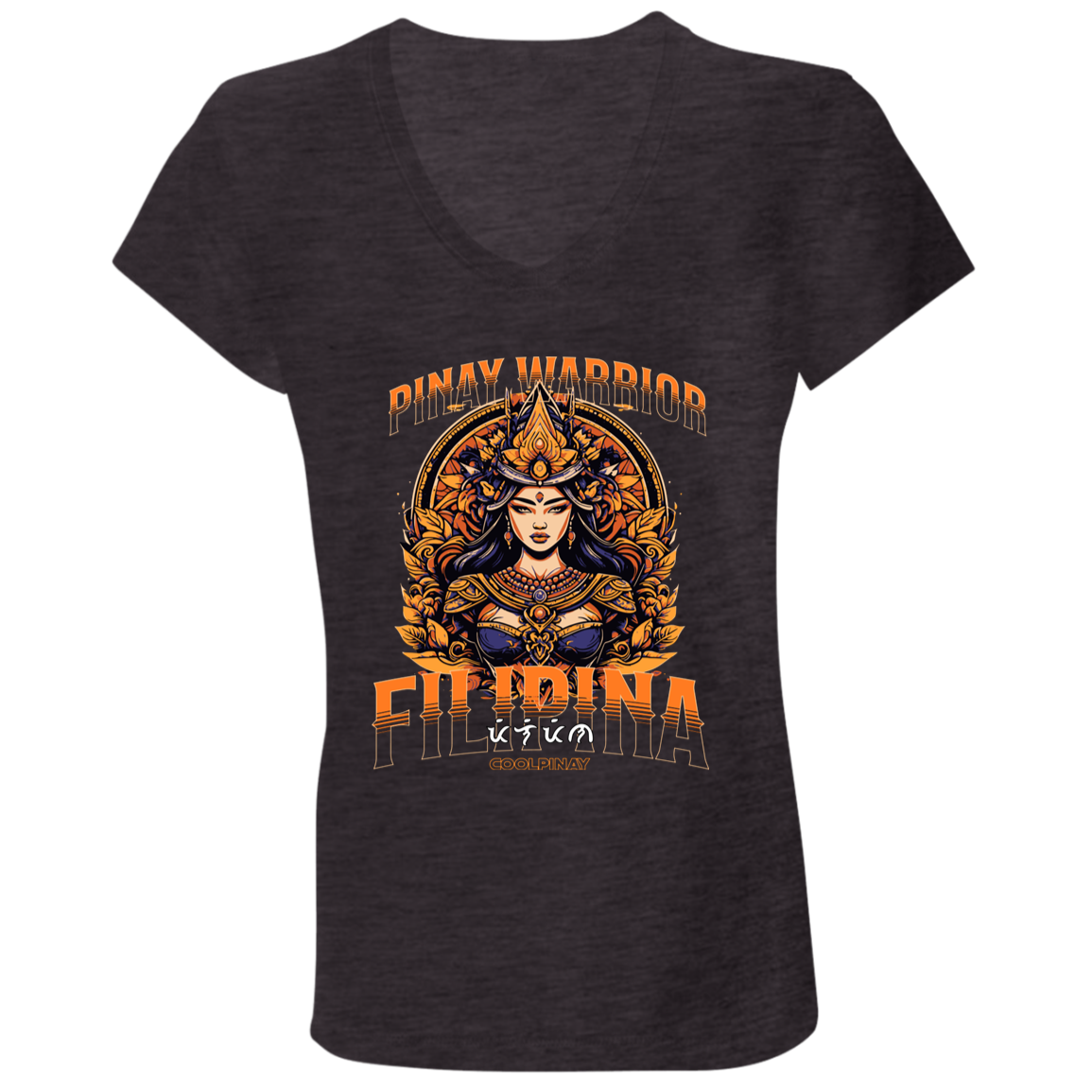 Pinay Warrior Filipina Ladies' Jersey V-Neck T-Shirt