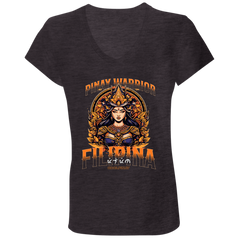 Pinay Warrior Filipina Ladies' Jersey V-Neck T-Shirt