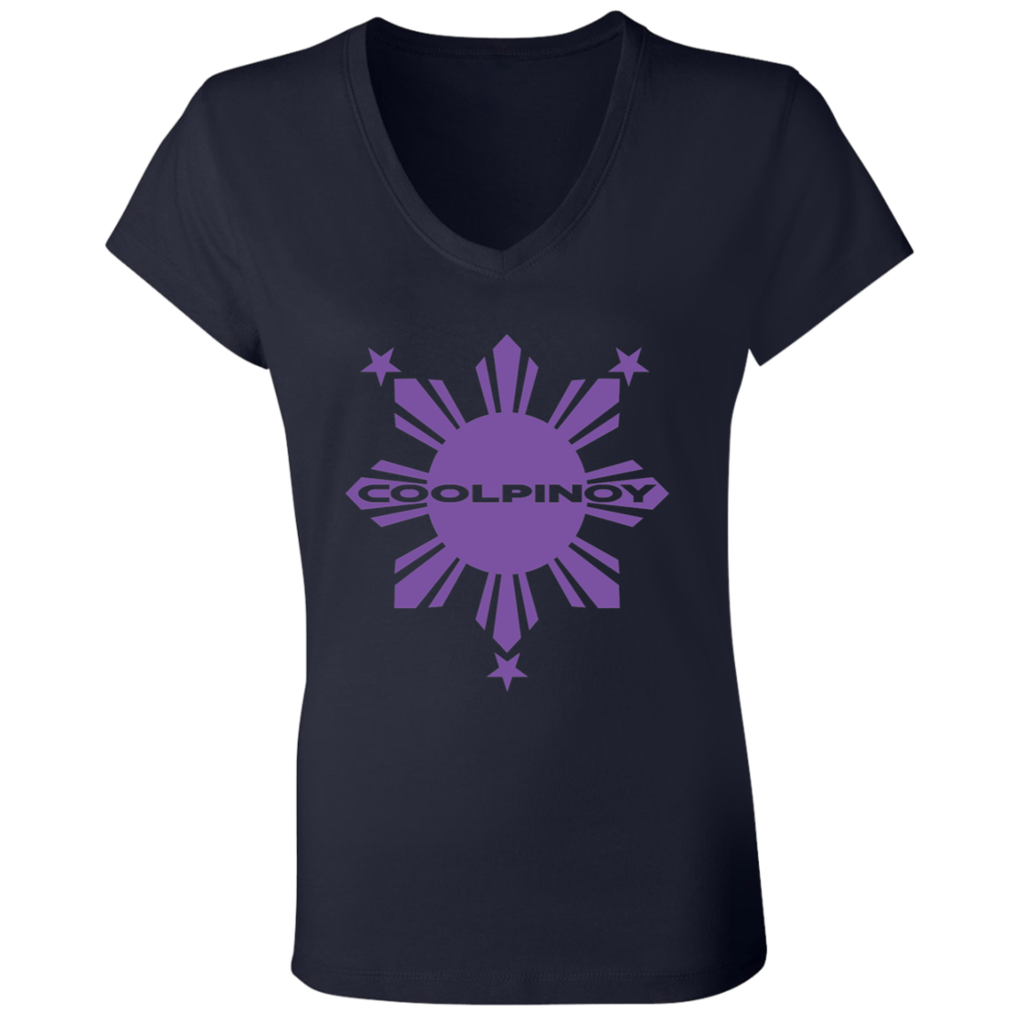 CoolPinoy Ube Ladies' Jersey V-Neck T-Shirt