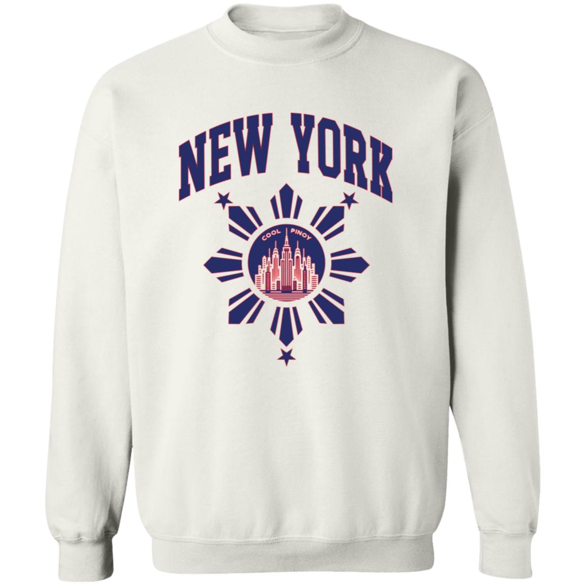 New York with Sun and Stars Unisex Crewneck Pullover Sweatshirt