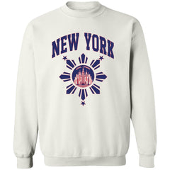 New York with Sun and Stars Unisex Crewneck Pullover Sweatshirt