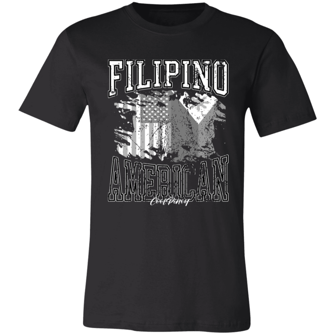 Filipino American Flags Distressed Unisex Jersey T-Shirt